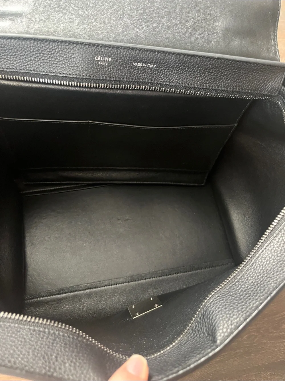 Celine Black Top-Handle Winged Satchel